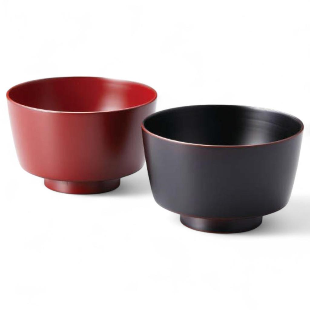 Set of 2 Lacquerware Made in J-kitchens Bowls, Wooden, Hand-Painted, Japan, PID-528657