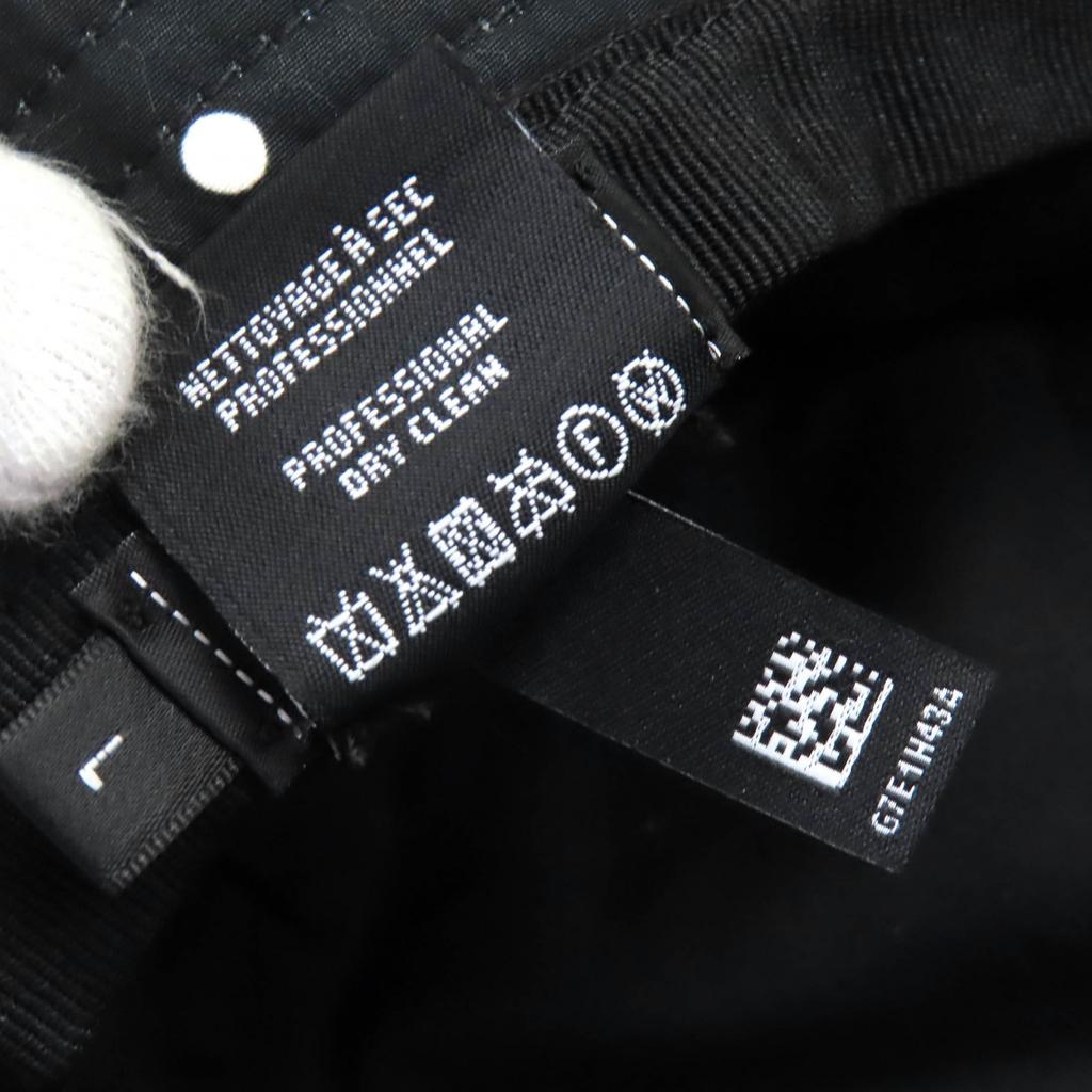 Excellent CHANEL hat COCO Mark embroidered logo bucket hat Black White cotton Women L Used