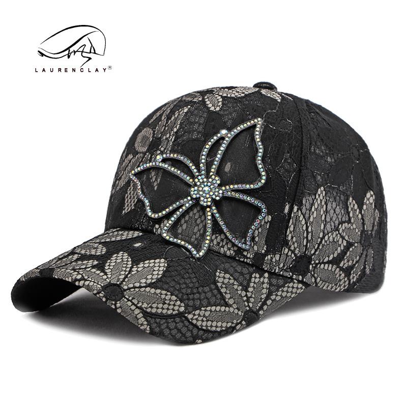 Peaked Cap Women's Spring Summer Breathable Sun Hat Sunscreen Baseball Cap Lace Butterfly Hat Women's Tide