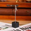 Wooden Memo Clip: Vertical Label Stand for Desktop Decoration, DIY Retro Base Card and Paper Display