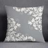 Pillowcase Home Office Decor Cushion Cover Grey Low White Floral Pattern
