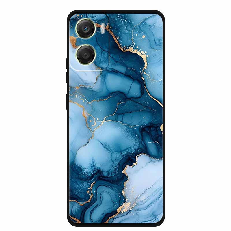 Flowers Case For Motorola Moto G06 G 06 4G Soft Silicone Phone Cover Funda Black TPU Protective Bumper Back Fashion Coque Shell