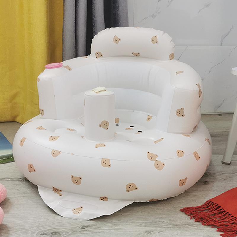 Baby Inflatable Chair Portable Foldable Printed Leakproof Soft Shower Sofa for Training Toddlers