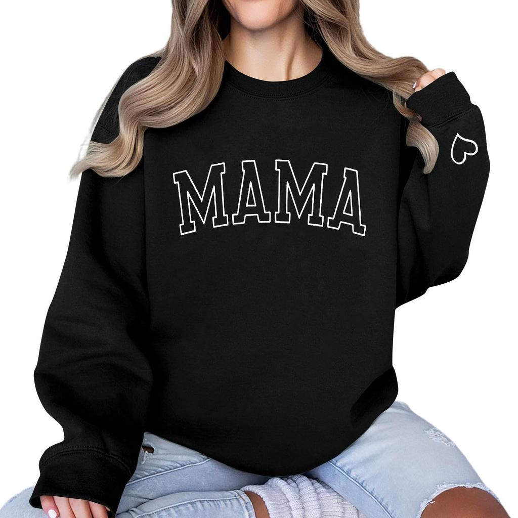 Damen Sweatshirts mit Aufdruck „Love Heart“ und Grafik, Festival-T-Shirt, lässig, langärmelig, Pullover, Tops