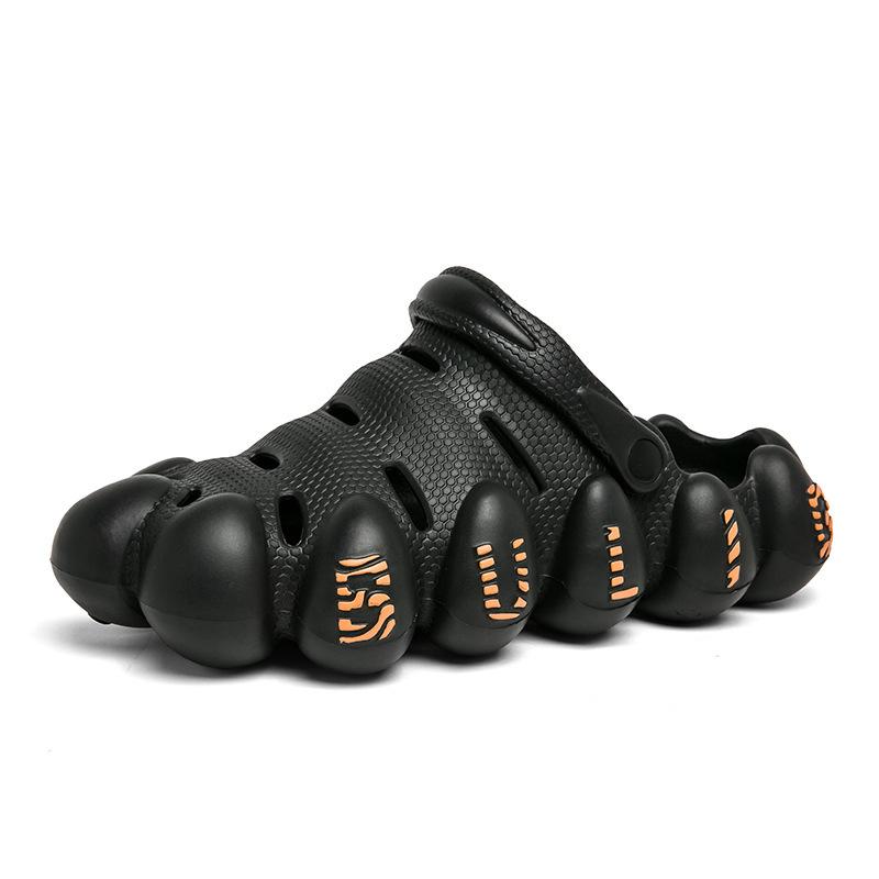 

2024 летние мужские тапочки с толстой подошвой, создающие ощущение дома, для ношения в помещении и на открытом воздухе, пляжная обувь, шлепанцы больших размеров с одной линией 40 чёрный