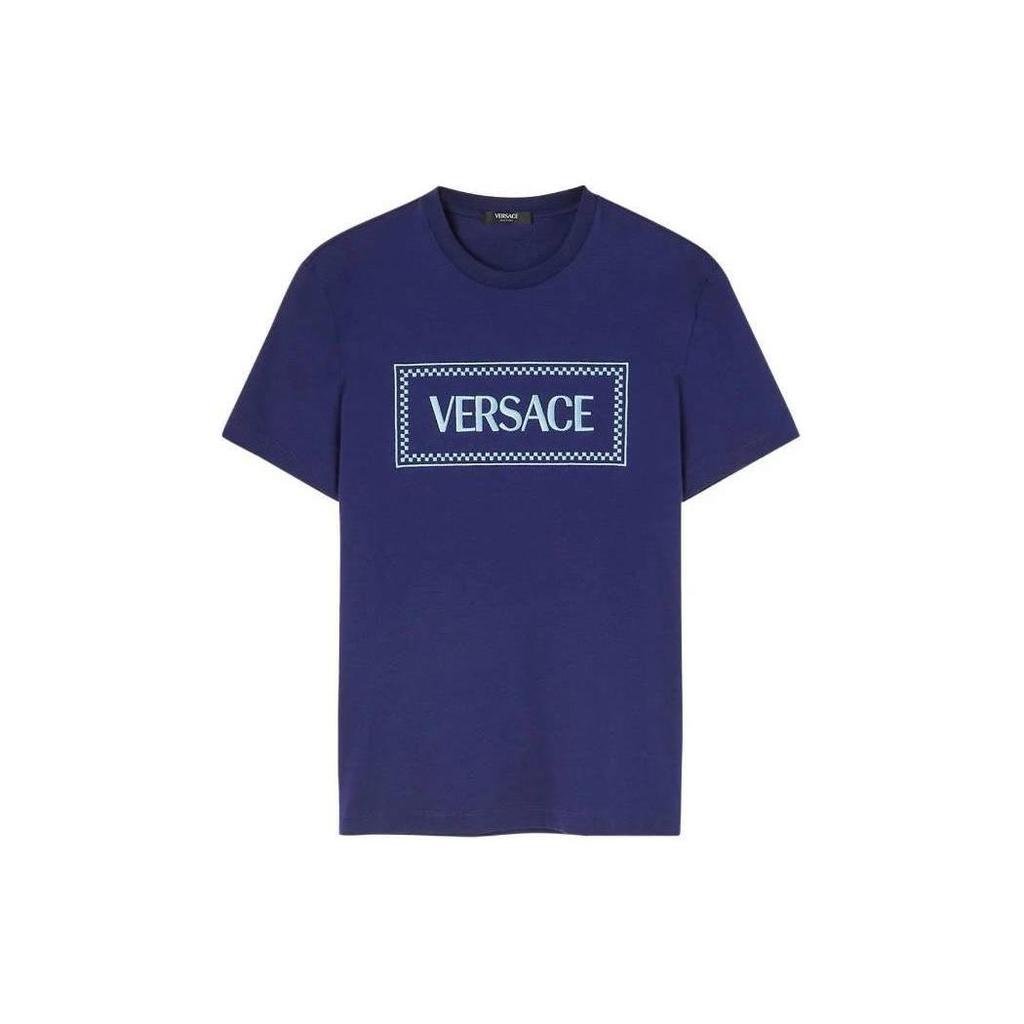 VERSACE Logo Printed Crewneck T Shirt 1011694-1A08584-1UI20
