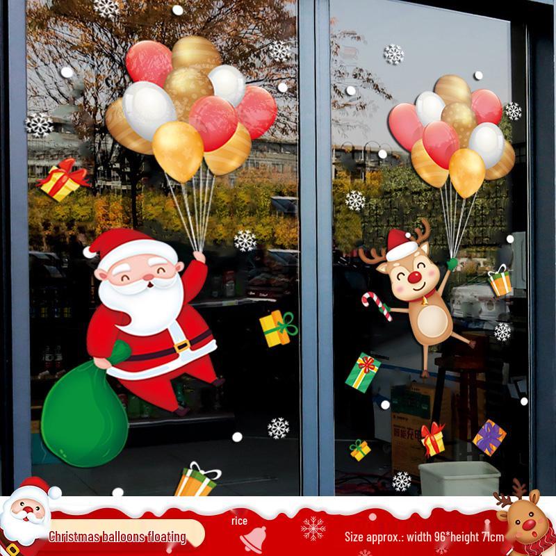 Christmas Tree Ornaments & Window Clings Set: Festive Static Stickers for Glass, Doors, and Holiday Decor