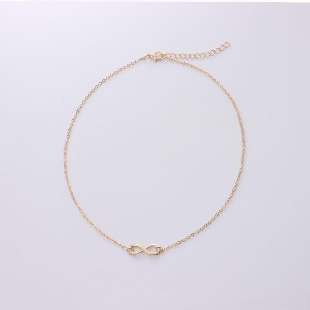 Temperament einfache Legierung 8-Zeichen Anhänger Halskette weiblich, Persönlichkeit beliebt unbegrenzt billige Halskette