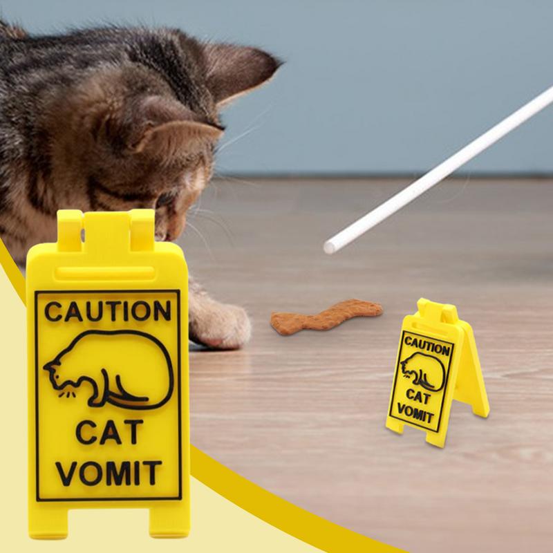 Funny Cat Vomit Sign Garden Yard Warning Sign Pedestrians In Area Floor Sign Ornament Caution Sign Funny Gifts for Cat Lovers