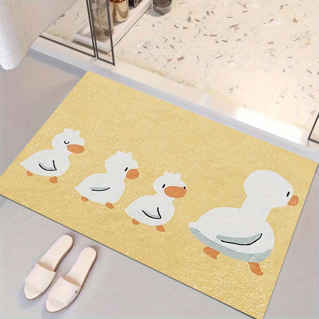 Cute Cartoon Anti-Slip Diatom Mud Bathroom Mat - Water Absorbent Foot Pad for Toilet Door