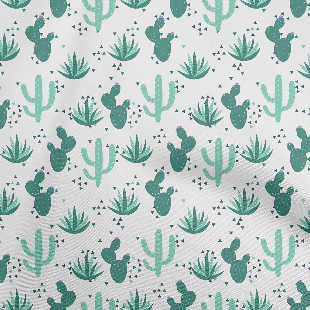oneOone Georgette Viscose Dark Olive Green Fabric Cactus Sewing Material Print Fabric By The Yard 42 Inch