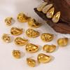 Qiong Yao Water Drop Zirconia Stud Earrings for Women, 18K Gold PVD Stainless Steel