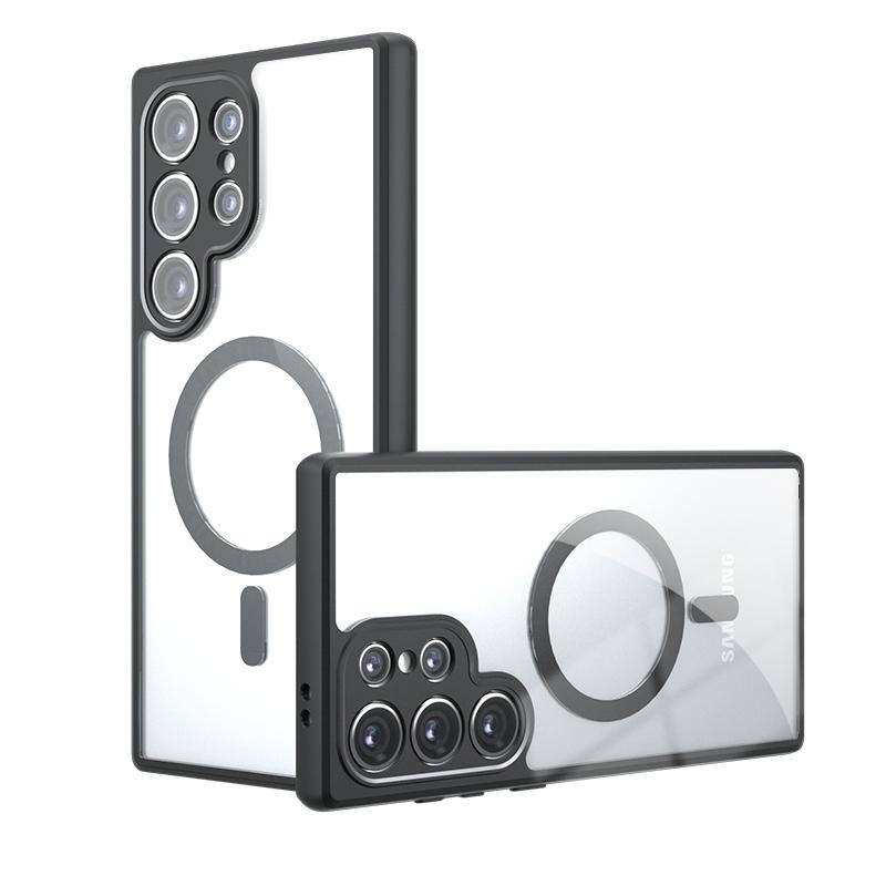 

Для Samsung Galaxy S24 S23 S22 FE Plus Ультраматовый противоотпечаток пальца Противоударный магнитный чехол из ТПУ с защитой от падения Не желтеющая задняя крышка Корпус S24 Ultra прозрачный