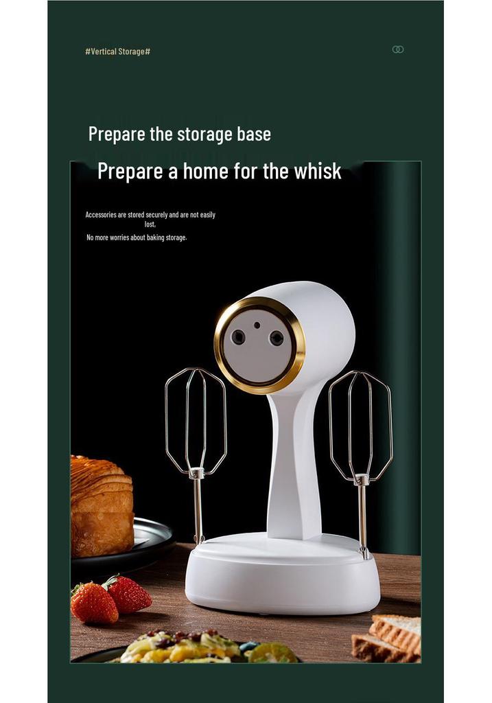 Handheld Wireless Electric Egg Beater & Cream Whipper with Dual Rods for Baking