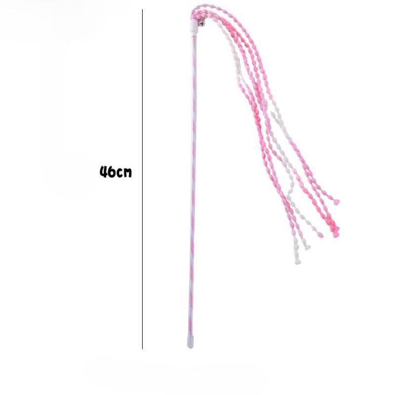 Cat Teaser Stick Toy Training Durable Teeth Cleaning Squeaky Kitten Toy Interactive Self-pleasure Cat Toy Supplies
