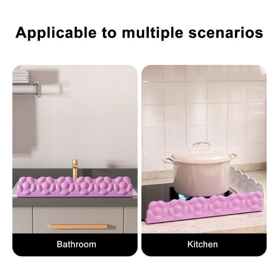 Silicone Sink Splash Guard Non-slip Suction Cup Water Splash Protector Reusable Kitchen Sink Countertop Edge Anti-Splash Shield Board