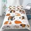 3D Digital Print Cute Guinea Pig Bedding Set with Quilt Cover & Pillowcase - Decorate Kids' Bedrooms, AU/EU/US Sizes Available
