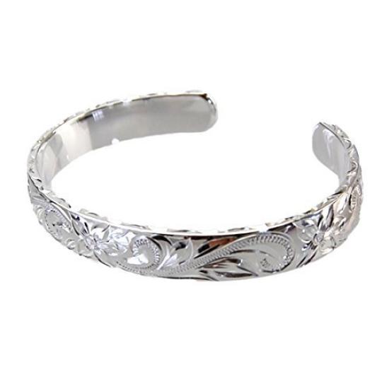 

Гавайський ювелірний браслет з гавайським сувоїним візерунком, важка вага, один розмір підходить для максимальної ширини 10 мм [BreezyIsland] срібний