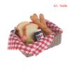 1 :6 /1: 12 Dollhouse Miniature Bread Basket Simulation Food Model Toys DollHouse Decoration Mini Bread Dollhouse Food Toy