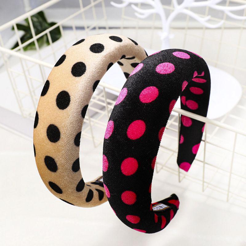 Buy Bright Glitter Headband Large Polka Dot Print Wide Hair Hoop Winter ...