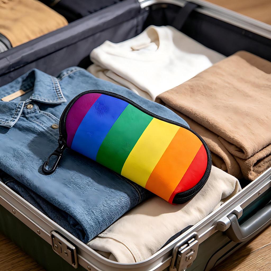 Leather Nylon Eyewear Bag Anti-Fall Sunglasses Case Eyewear Case Zipper Glasses Bag For Office Pocket Outdoors