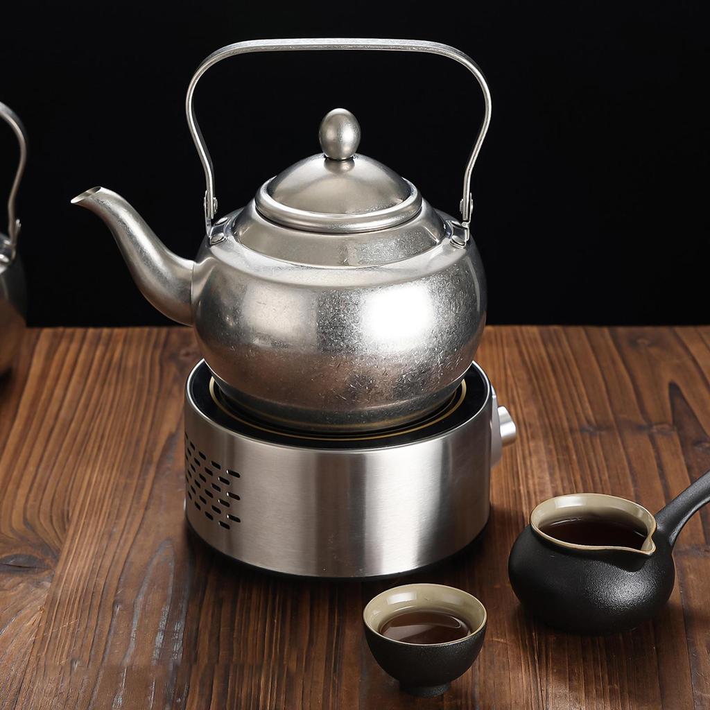 Bule de Chá de Aço Inoxidável Panela para Ferver Água Chaleira Portátil com Chá para Sala