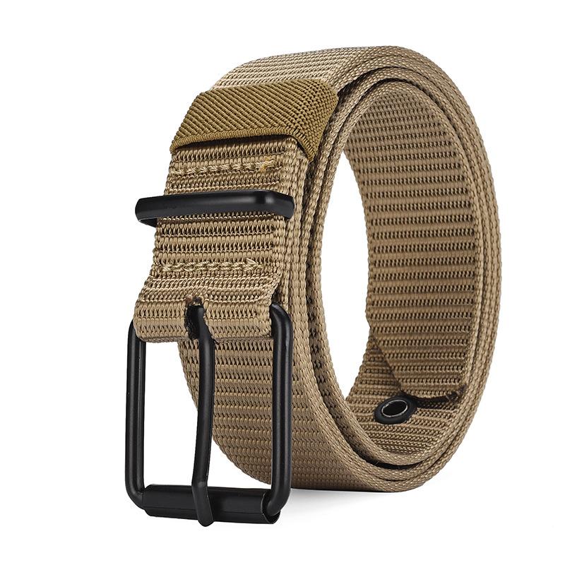 Porous And Durable Pin Buckle Belt Men'S Canvas Sports Men'S Belt Student Outdoor Military Training Jeans Belt