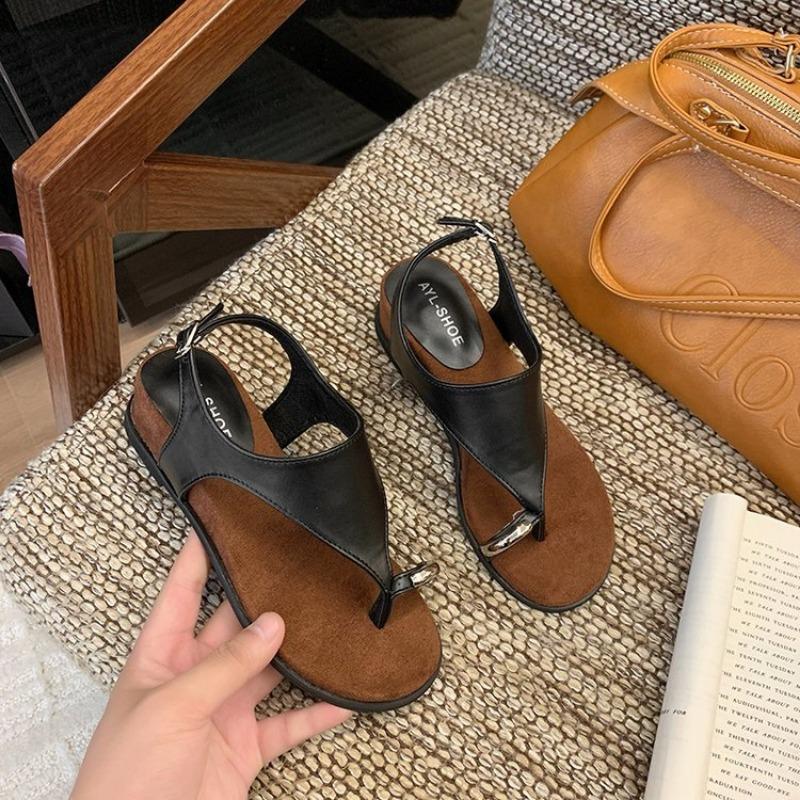 

toe three-color retro sandals new with skirt fashion women s shoes Korean version buckle shoes 35 чёрный