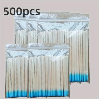 500 piezas Bastoncillos de limpieza de puntas Removedor de esmalte de uñas para uñas sanas Remoción de maquillaje impecable, Esencial de belleza suave multiusos, 100/300/500 piezas