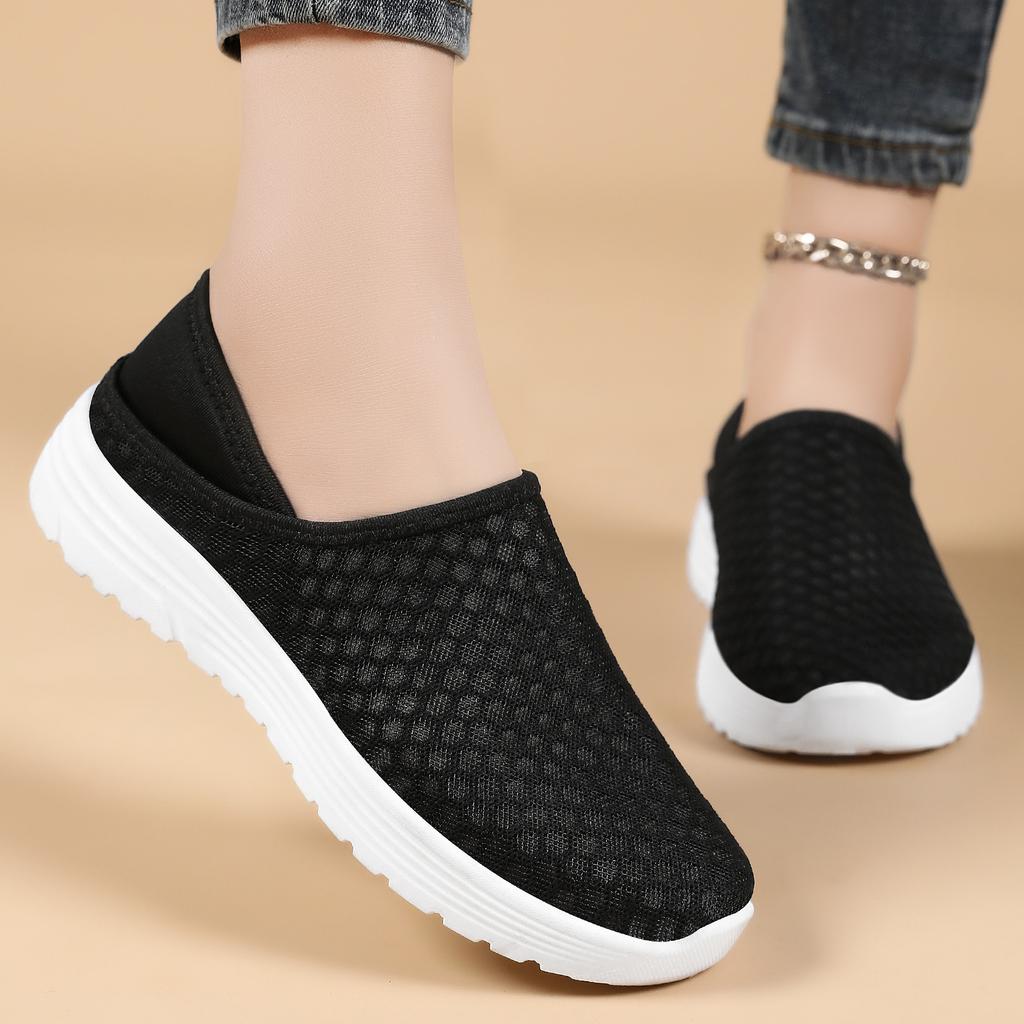 Damenschuhe Vielseitige Frühlings-Freizeitschuhe Große Größen Rutschfest Zum Hineinschlüpfen Laufschuhe Mutti-Schuhe Lässige tägliche Bequeme Leichte Sneaker