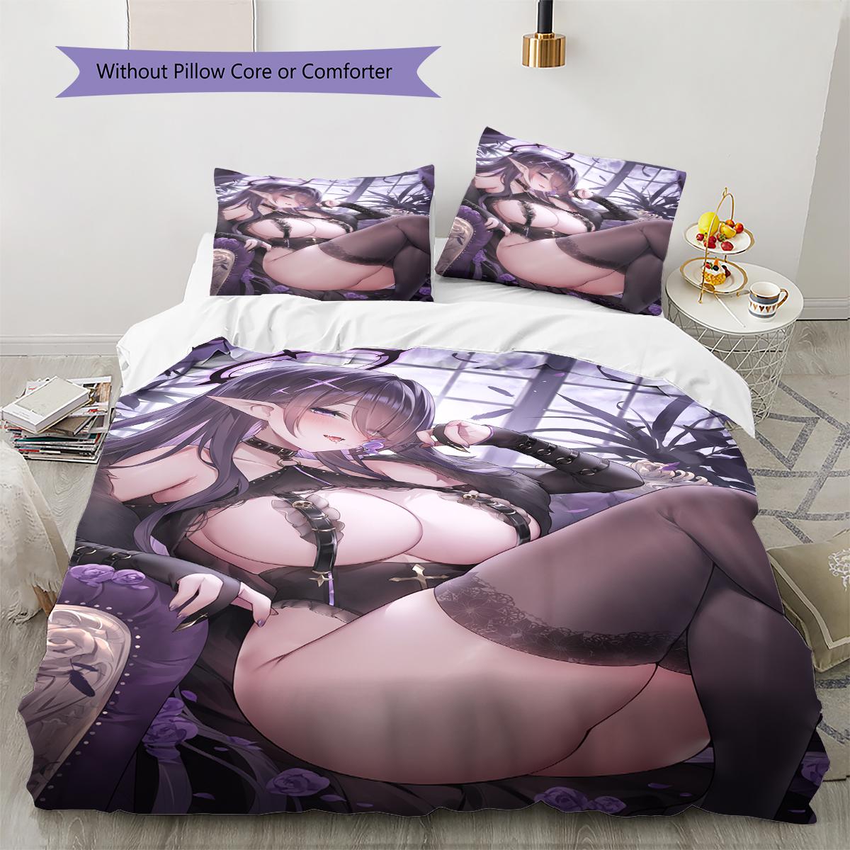 

Постільна білизна з аніме-малюнком Комплект ковдри Наволочка Декор для дому Подарунок на день народження (1 * підковдра + 2 * наволочка, без наповнювача) 135x200cm