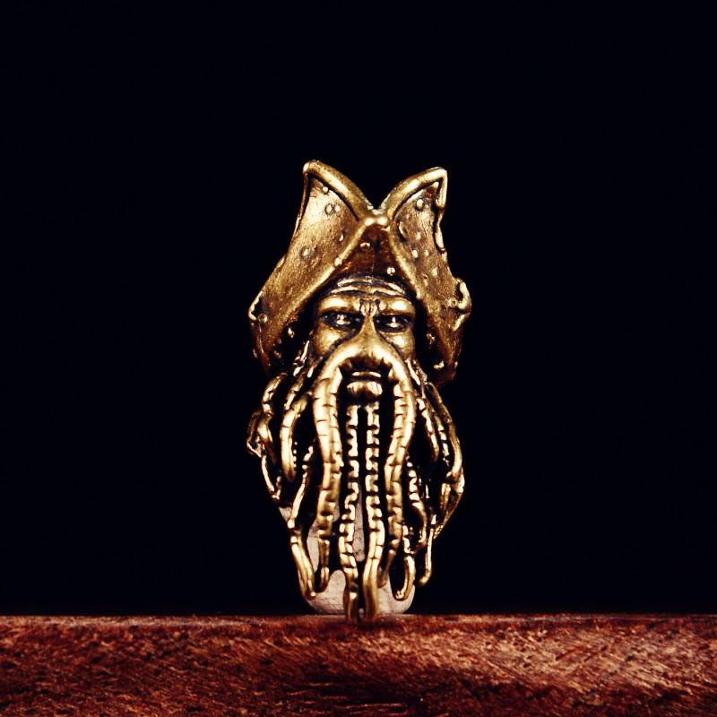 Brass Octopus Pendant Charm Knife Keychain Copper Bead Bracelet Accessory Military Style Phone Strap Decor Brass