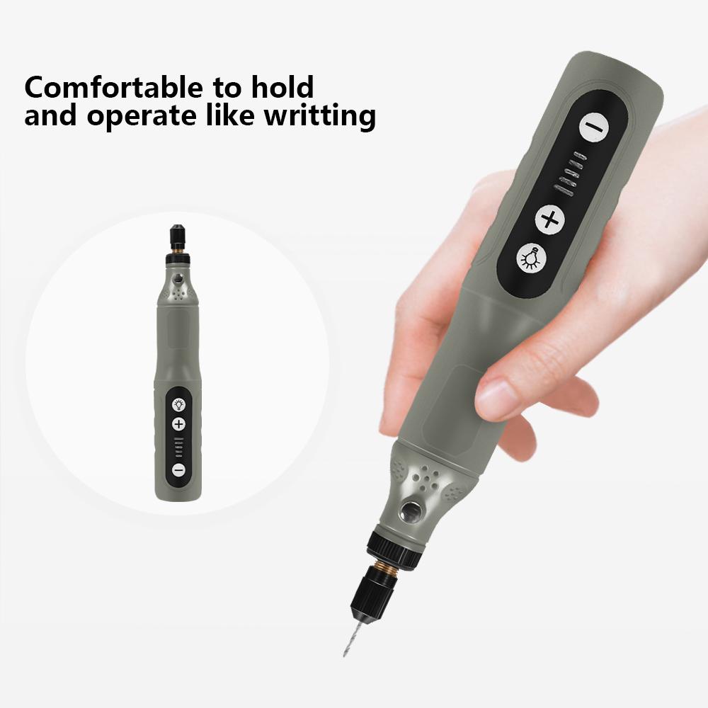Gray and Orange Portable Multi-function Power Tool Can Be USB Charging, Adjustable Speed Suitable for Engraving and Grinding