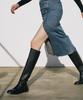 Moodnight Sam Riding Flat Long Boots - 2 Colors 3.5Cm Basic Leather Riding Boots (Type A)