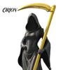 Hooded Skeleton Book Figurine 3D Printed Female Grim Reaper Statue, Faceless Gothic Resin with Detachable Mysterious Fantasy Bookshelf Decor
