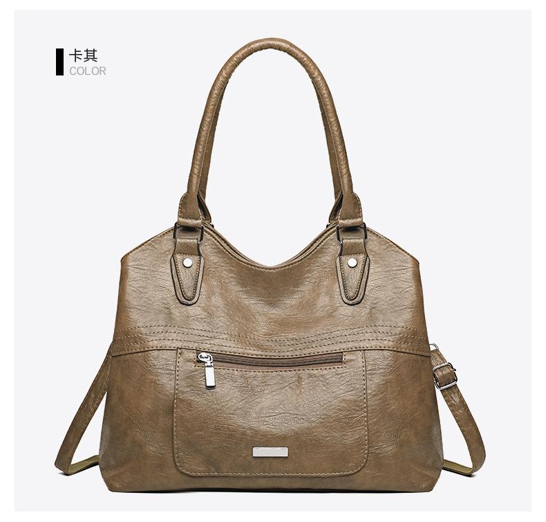 Single Shoulder Mom Girl Large Capacity Soft Leather Casual Bag Trendy Crossbody Handbag