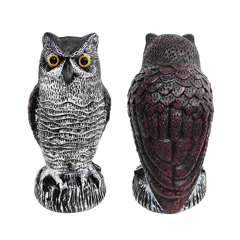 Cross-Border Owl: Outdoor Bird-Scaring, Rodent-Repelling Resin Ornament with Head Movement