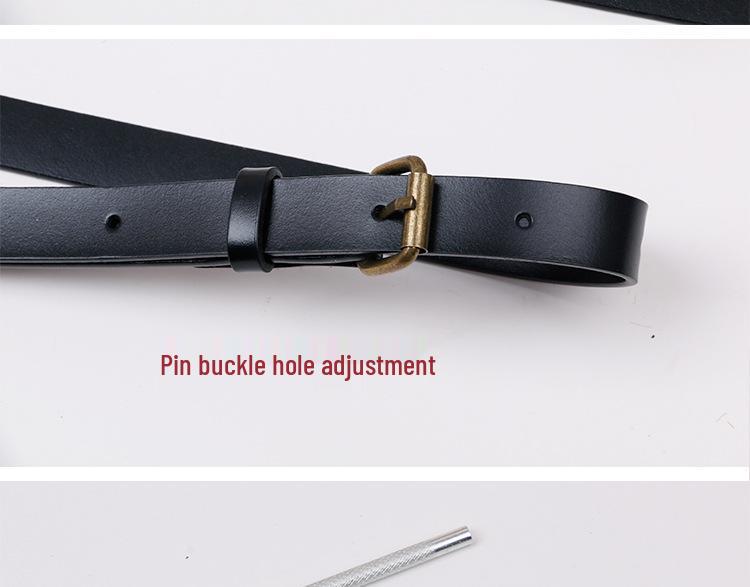 Bretelă de piele de vacă strat superior pentru bărbați cu cataramă cu cârlig anti-cădere