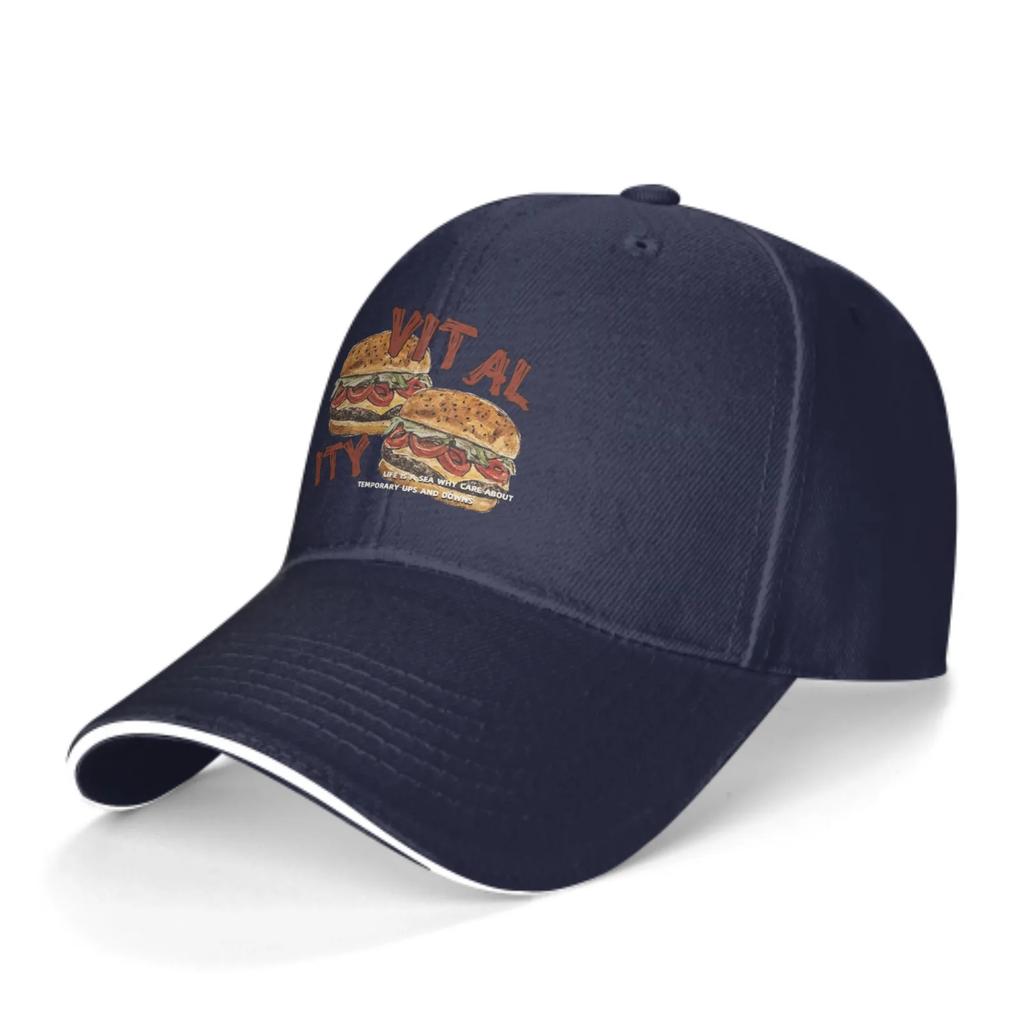 Authentic Baseball Caps Hamburger Design Women Men Teens Back To Shcool Daily Wear One Size