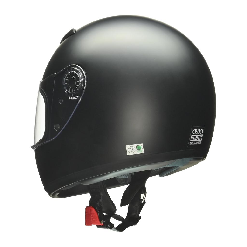 LEAD CROSS Standard Half Matte Black Full Face Motorcycle One Size Fits Helmet, Most, CR-715