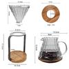 SOTECH Pour Over Dripper Stand with Coffee Filter, Wooden Filter Holder, Glass Server, and Paper Coffee Filters (Ripper Set)