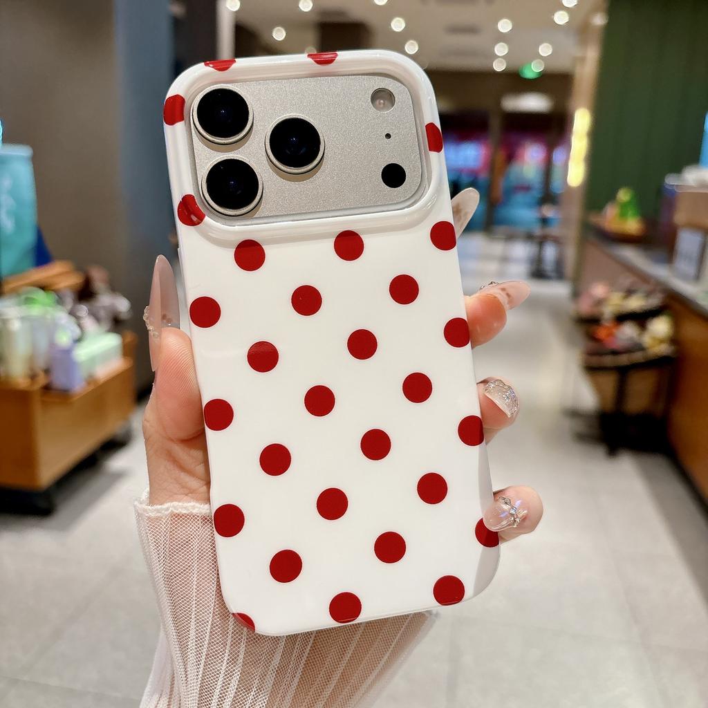 Applicable iPhone16 mobile phone case retro IMD polka dot color anti-drop protective case 17Pro all-inclusive case 15plus