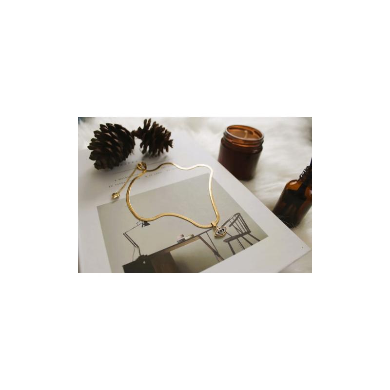 

ELİZYA BOUTIQUE Итальянское колье-цепочка из стали и золота EYEBROW золотой