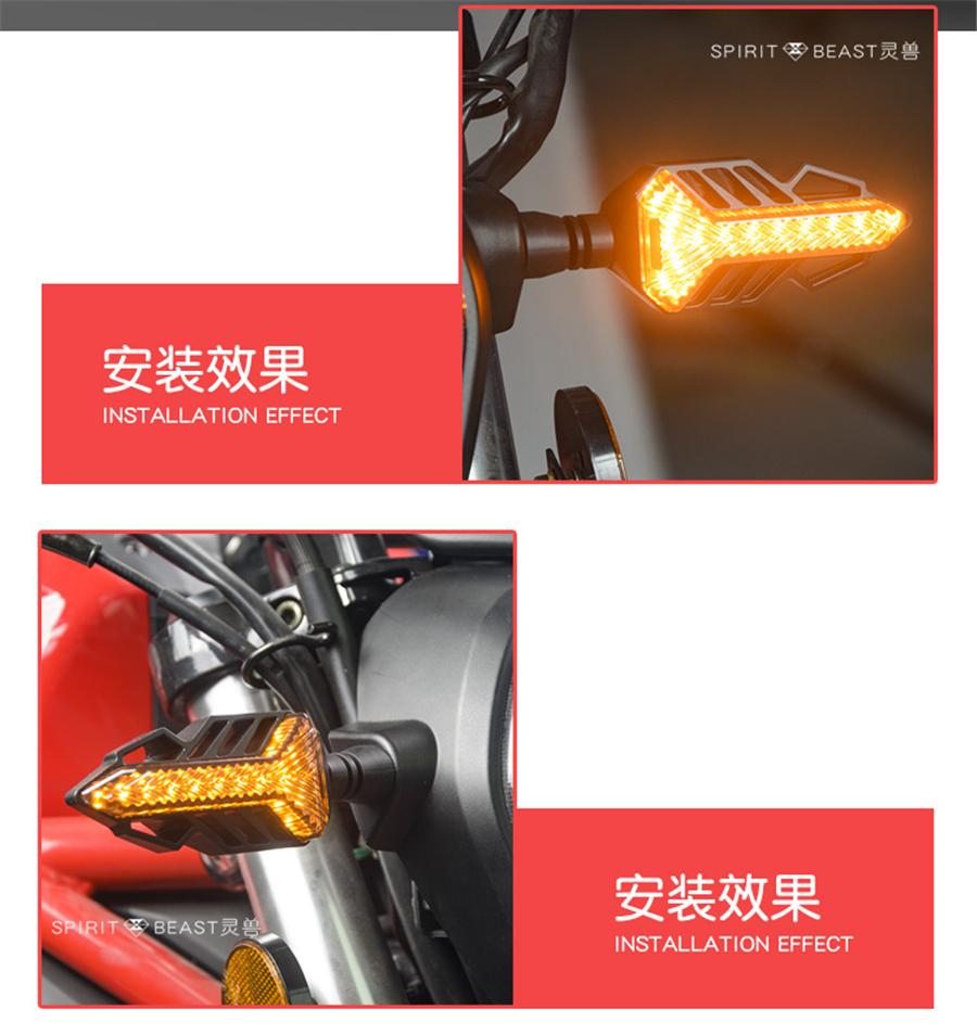2pcs Clear Lens ATV Motorcycle Yellow LED Indicator Turn Signal Light 12V Black