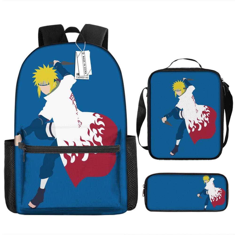 Naruto Naruto Rucksack Kakashi Naruto Uchi Grund- und Mittelschule Schultasche Kinderrucksack Dreiteiliges Set