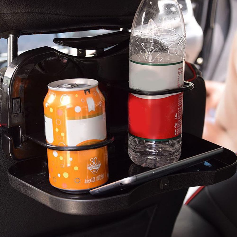 Foldable Car Back Seat Table Multifunctional Dining Tray Rear Seat Storage Rack Drink Cup Holder Portable Car Organizer Stand