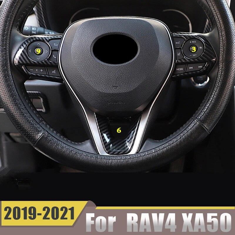 ABS Car Steering Wheel Button Panel Sequins Cover Frame Trims For Toyota Rav4 RAV 4 XA50    2022 Accessories