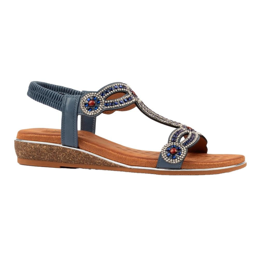 Lunar Womens/Ladies Indigo Wide Sandals