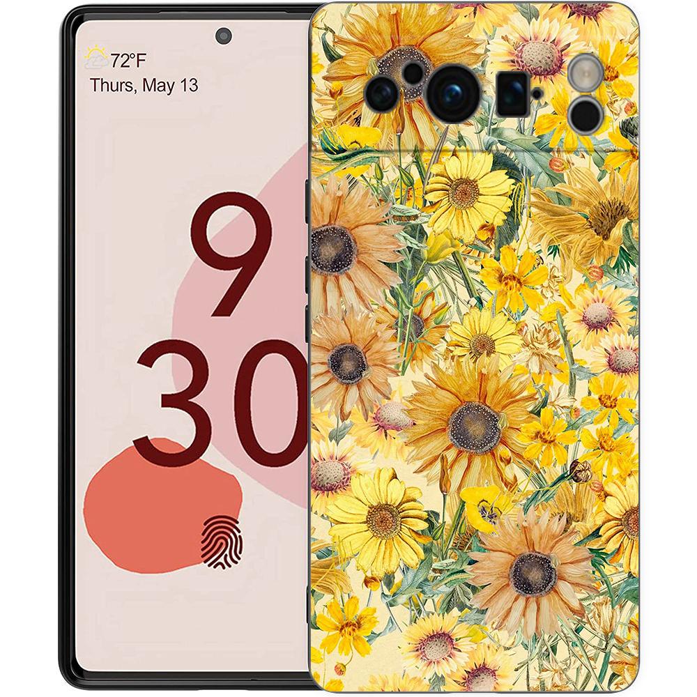 Summer Daisy Sunflower Floral Flower Phone Case for Google Pixel 8 7 6 7A 6A Pro 5G Shockproof Silicone 9 Pro XL 8 Pro 5G Shell