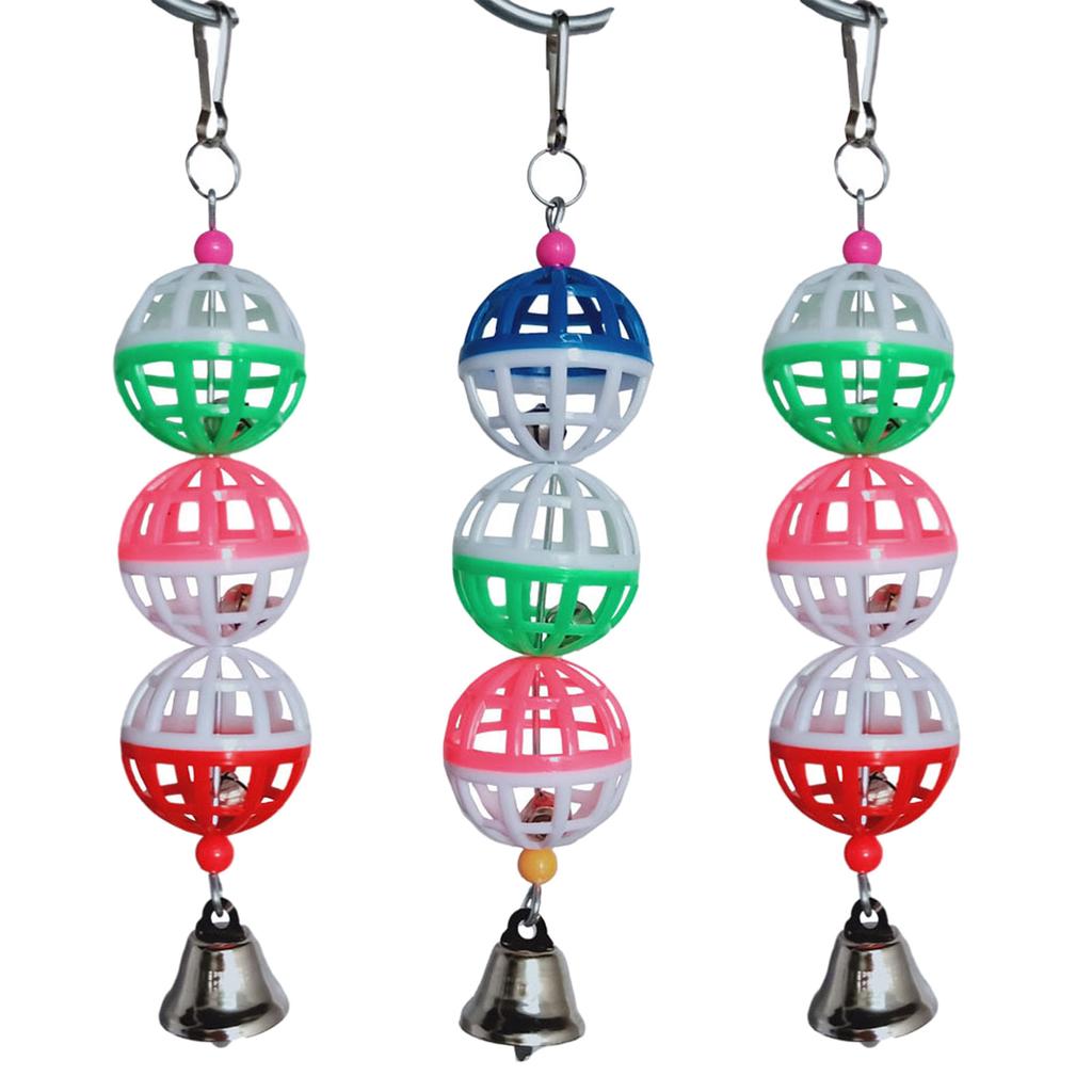 Swing Parrot Toy Lovebird Cockatiel Pet Bird Budgie Bell Ball Random Color Chew For Parakeet Macaw Hanging Cage Supplies